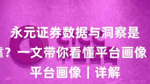 永元证券数据与洞察是否可靠？一文带你看懂平台画像｜详解