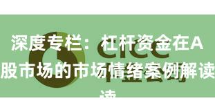深度专栏：杠杆资金在A股市场的市场情绪案例解读